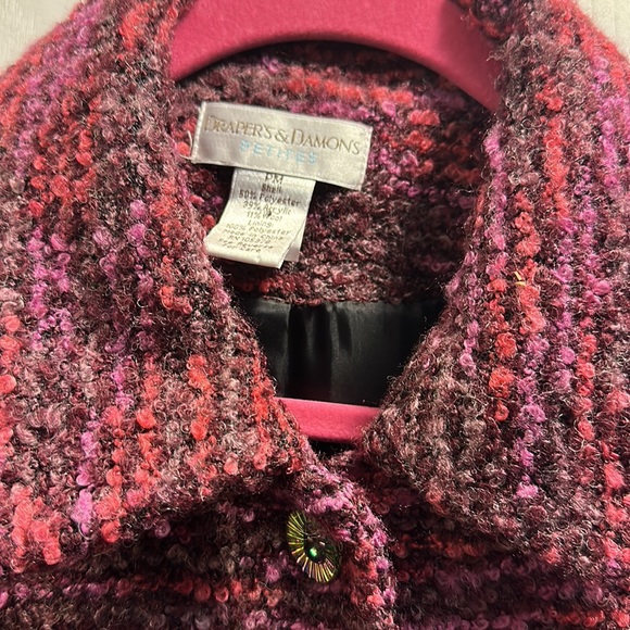 Anthropologie Draper’s & Damon’s Tweed Jacket Multi-Color Boucle Petites Medium - Picture 3 of 10